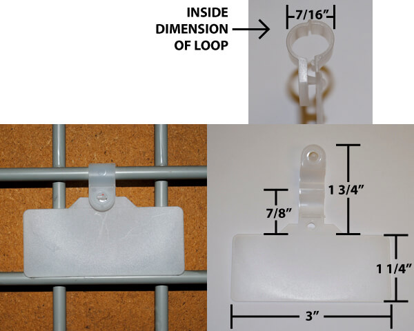 Locking arm label holder 3" x 1 1/4"