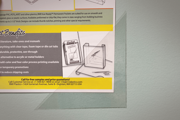 6" x 6" Adhesive Triangle Corner Pocket