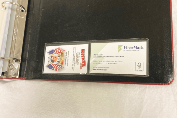 Adhesive Double Business Card Holder - OPEN LONG