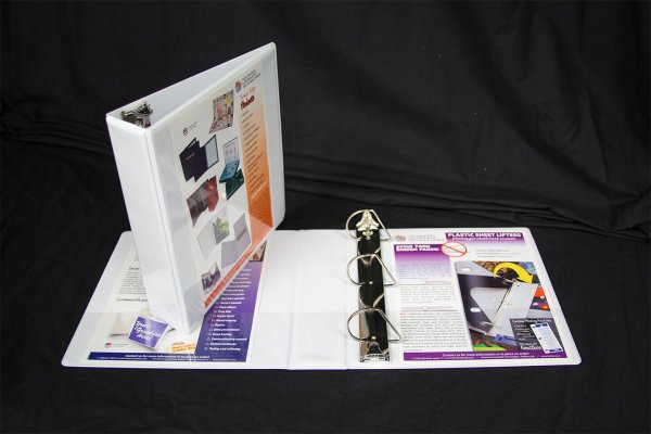 2.0" -- 2" Capacity "Slant-D" White Clear Overlay Ring Binder