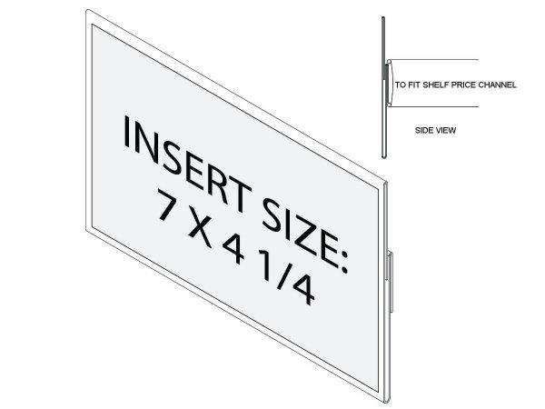 7" x 4 1/4" Center-mount rigid sign sleeve w/ channel flap