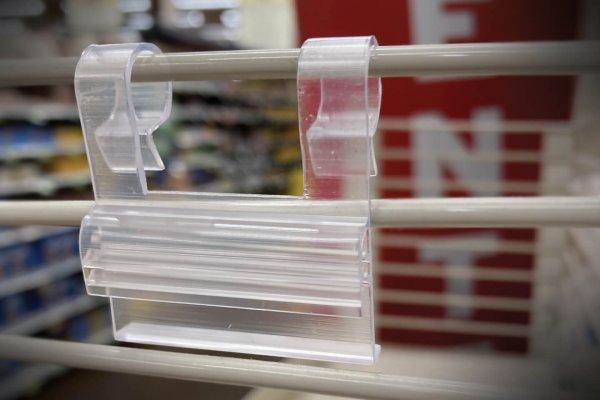 Clear 2-Hook Wire-Basket Sign Holder Mounting Clip