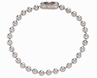 4" Nickel Plated Beaded Chain