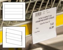 Tri-fold center-mount shelf channel sign holder 1/9 sheet