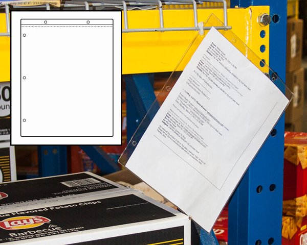 8 1/2" x 11" clear pouch with side and top hang holes