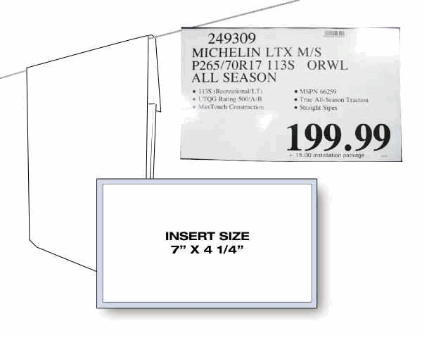 Rigid sign holder for 7" x 4 1/4" sign - LANDSCAPE