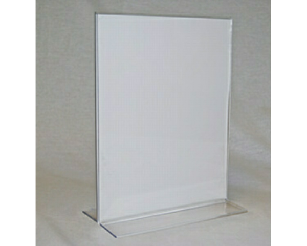 Premium 8 1/2 x 11 bottom load T-frame acrylic sign holder