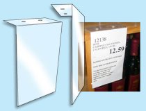 Rigid ″L″ shaped sign holder for wine crates