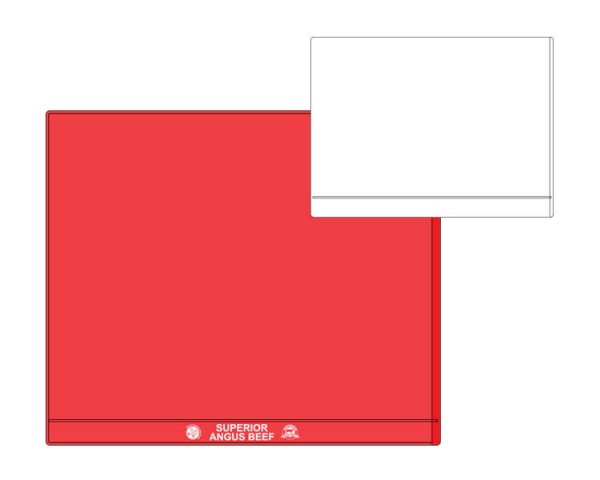 11 1/2" x 9 3/4" Red pouch printed SUPERIOR ANGUS BEEF
