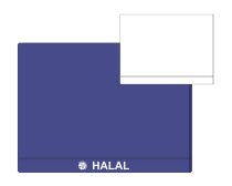 8 3/4″ x 6 1/2″ Blue pouch printed HALAL